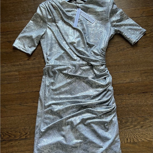 Alice and Olivia Delora Ruched Dress Size 10 - Picture 5 of 16